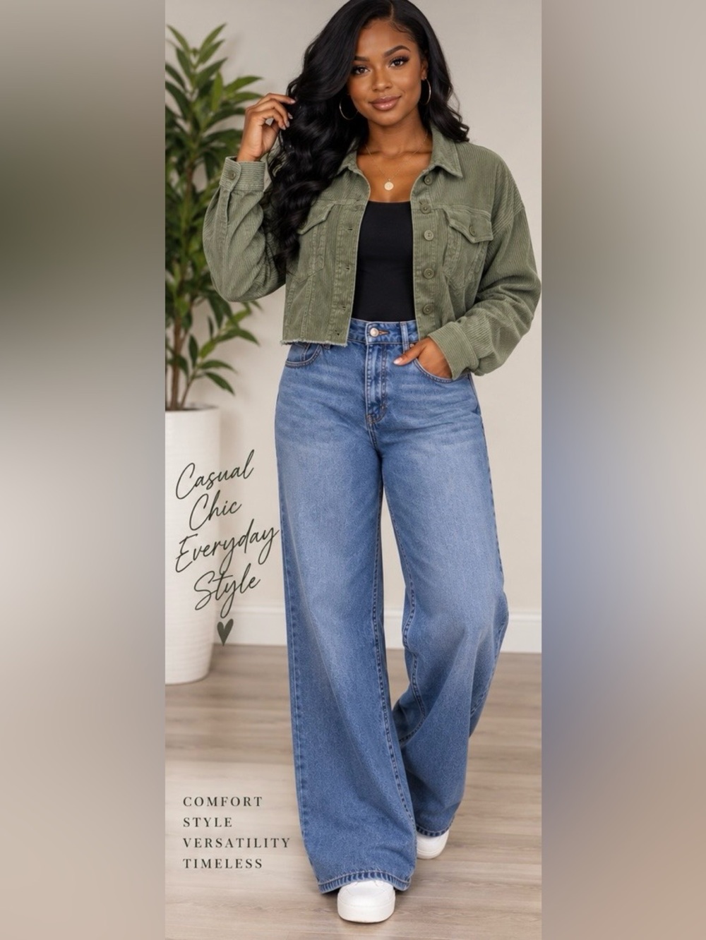 Scoop High Rise Baggy Wide Leg Light Blue Jeans 6